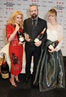 poses at The Moet British Independent Film Awards 2014 at Old Billingsgate Market on December 7, 2014 in London, England.